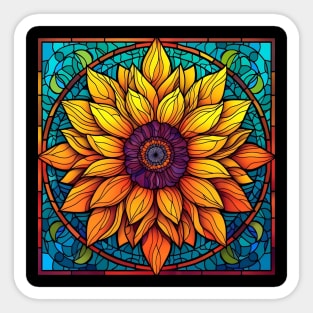 Stained Glass Sunflower Sticker